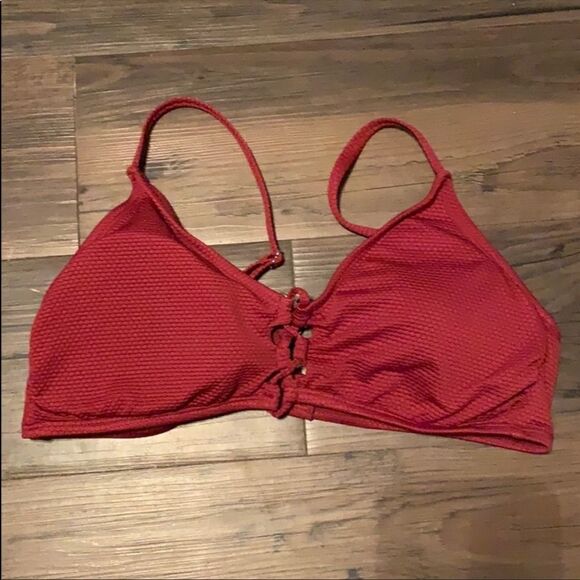 ✨ shade & shore lace up ribbed orange bikini top✨ - Picture 3 of 4